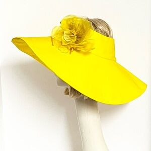 Yellow Wide Brim Sun Visor Hat flower